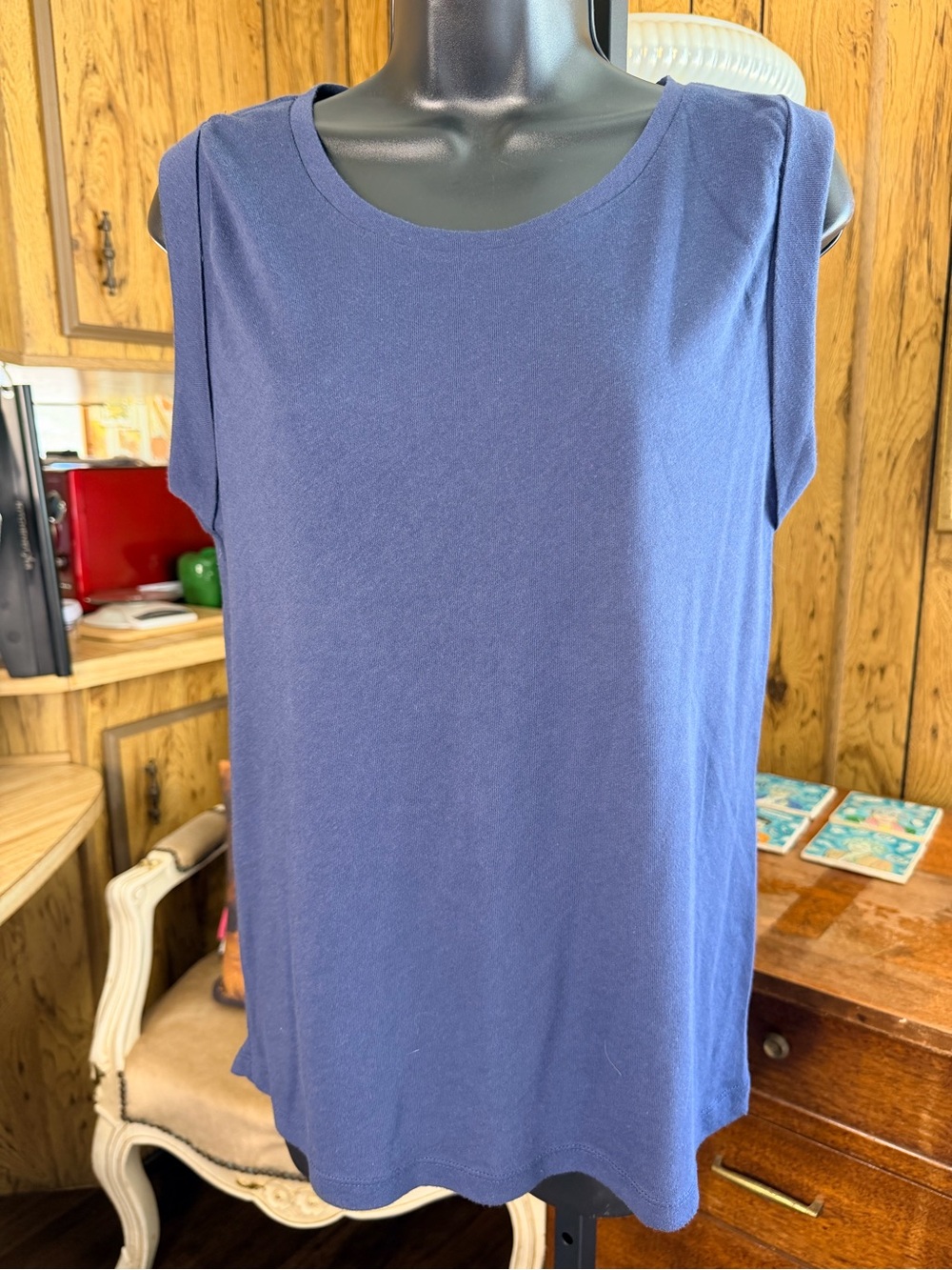 J. Crew Women's Slate Blue Sleeveless Muscle Tank Top